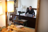 Is Francis Tapon really writing on a computer in bed? It's his second favorite activity to do in bed. After sleeping, of course.